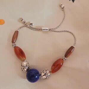 NWOT Brighton Collectible Lapis Multi Gems Bracelet Adjustable